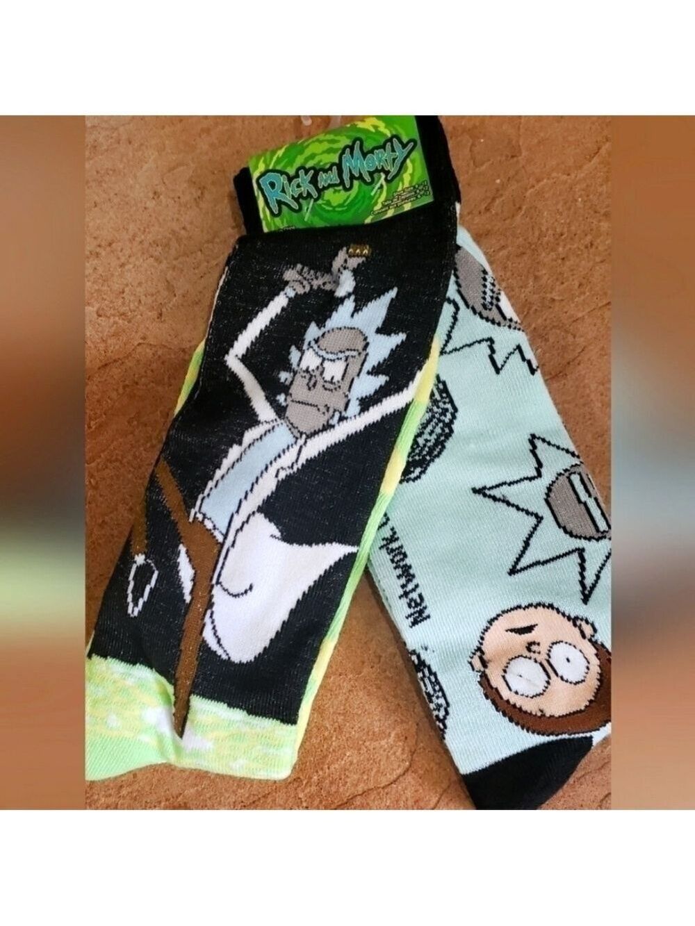𝅺rick and Morty Crew Socks New 2 Pair Included